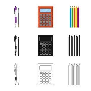 Isolated object of office and supply symbol. Set of office and school stock Stock Illustration