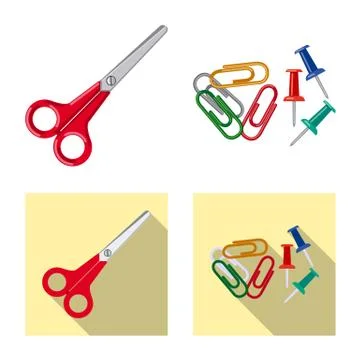 Isolated object of office and supply icon. Collection of office and school Stock Illustration