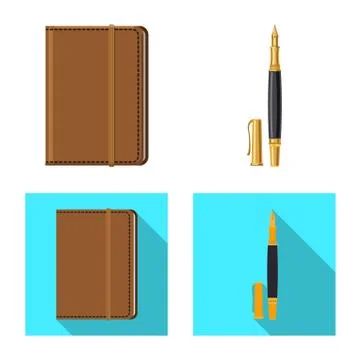 Isolated object of office and supply sign. Set of office and school vector icon Ilustración de archivo