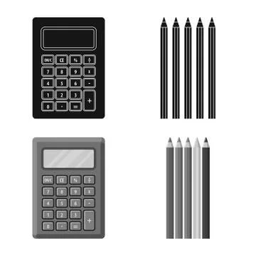 Isolated object of office and supply symbol. Collection of office and school Stock Illustration
