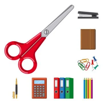 Isolated object of office and supply symbol. Set of office and school stock Stock Illustration