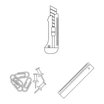 Isolated object of office and supply icon. Collection of office and school stock Stock Illustration