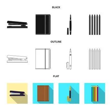 Isolated object of office and supply symbol. Collection of office and school Stock Illustration