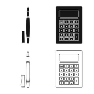 Isolated object of office and supply icon. Set of office and school vector icon Ilustración de archivo