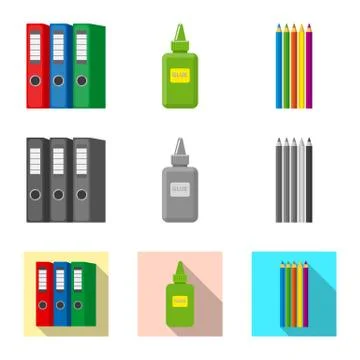 Isolated object of office and supply symbol. Collection of office and school Stock Illustration