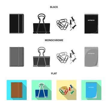 Isolated object of office and supply icon. Set of office and school stock vector Stock Illustration