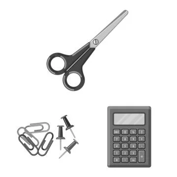 Isolated object of office and supply sign. Collection of office and school stock Stock Illustration