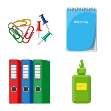 Isolated object of office and supply icon. Collection of office and school Stock Illustration