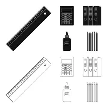 Isolated object of office and supply sign. Collection of office and school Stock Illustration
