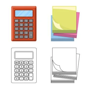 Isolated object of office and supply sign. Set of office and school vector icon Stock Illustration