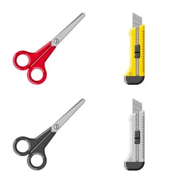 Isolated object of office and supply logo. Collection of office and school stock Illustration