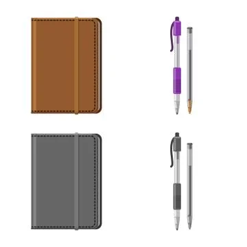 Isolated object of office and supply icon. Set of office and school vector icon Stock Illustration
