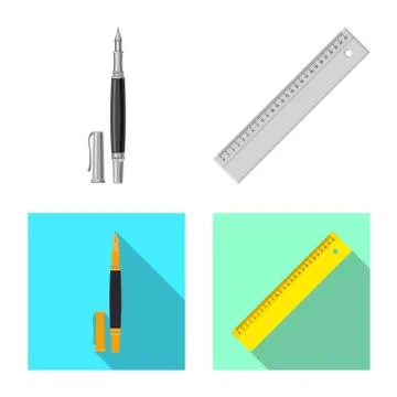 Isolated object of office and supply sign. Collection of office and school stock Stock Illustration