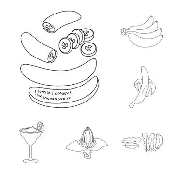 Isolated object of organic and potassium logo. Collection of organic and diet Stock Illustration