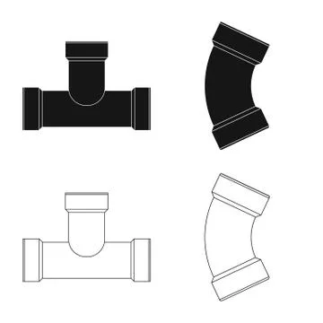 Isolated object of pipe and tube symbol. Collection of pipe and pipeline vector Stock Illustration