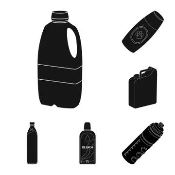 Isolated object of plastic and container sign. Collection of plastic and Illustrazione stock