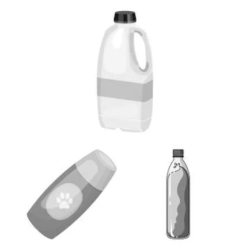 Isolated object of plastic and container logo. Set of plastic and packaging Illustrazione stock
