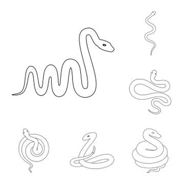 Isolated object of poison and evil sign. Set of poison and bite vector icon for イラスト素材