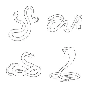 Isolated object of poison and evil symbol. Collection of poison and bite vector Stock Illustration