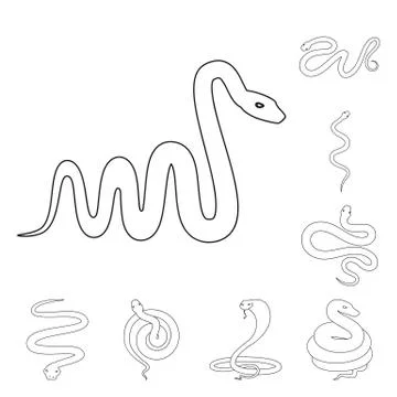 Isolated object of poison and evil logo. Set of poison and bite stock symbol for Stock-Illustration