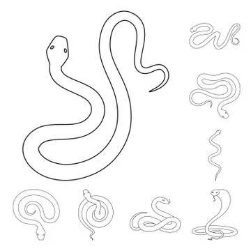 Isolated object of poison and evil logo. Collection of poison and bite stock Stockillustratie