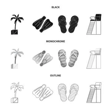 Isolated object of pool and swimming icon. Collection of pool and activity Stock Illustration
