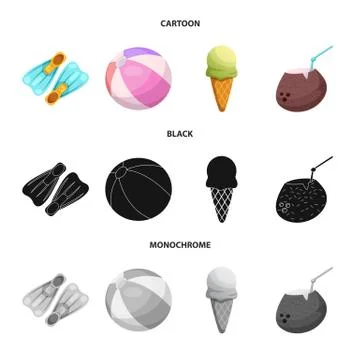 Isolated object of pool and swimming logo. Set of pool and activity stock vector Stock Illustration