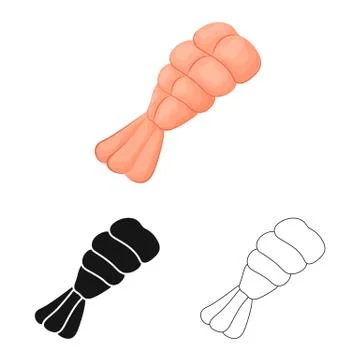 Isolated object of prawn and raw logo. Collection of prawn and luxury stock Stock Illustration