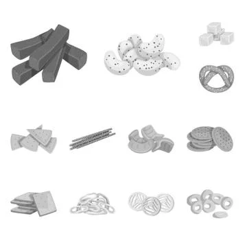 Isolated object of product and menu icon. Collection of product and bar vector Stock Illustration