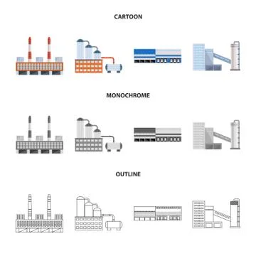 Isolated object of production and structure sign. Collection of production and Stock Illustration