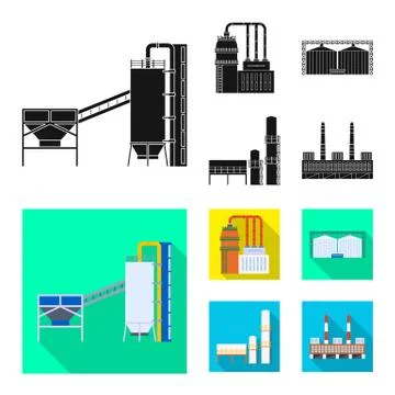 Isolated object of production and structure symbol. Set of production and Stock Illustration