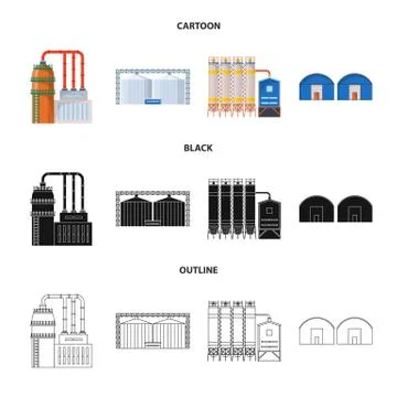 Isolated object of production and structure logo. Collection of production and Stock Illustration