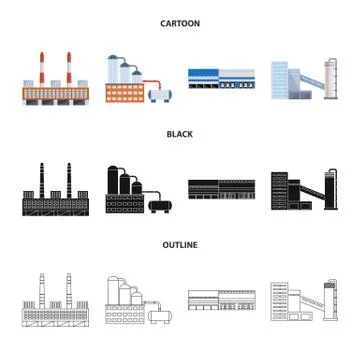 Isolated object of production and structure logo. Collection of production and Stock Illustration