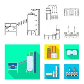Isolated object of production and structure icon. Collection of production and Stock Illustration