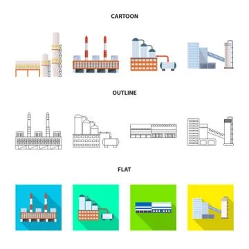 Isolated object of production and structure icon. Set of production and Stock Illustration