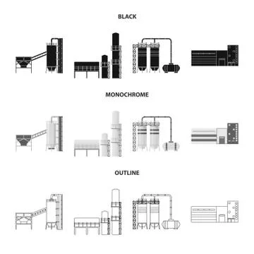 Isolated object of production and structure icon. Collection of production and Stock Illustration