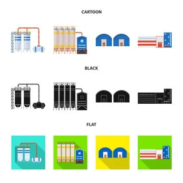 Isolated object of production and structure logo. Collection of production and Stock Illustration