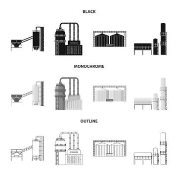 Isolated object of production and structure symbol. Collection of production and Stock Illustration
