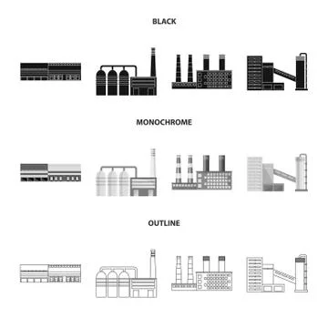 Isolated object of production and structure sign. Set of production and Stock Illustration