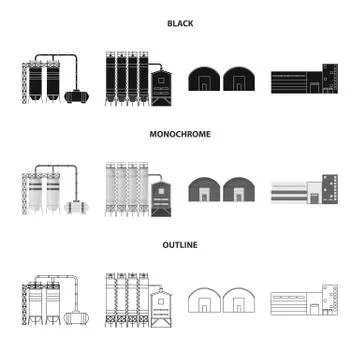 Isolated object of production and structure logo. Set of production and Stock Illustration