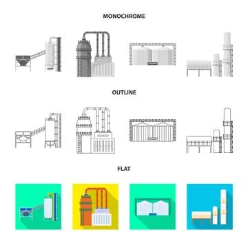 Isolated object of production and structure symbol. Set of production and Stock Illustration