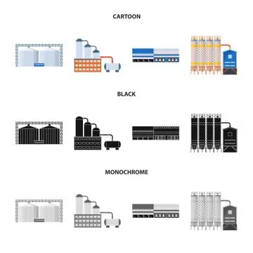 Isolated object of production and structure logo. Collection of production and Stock Illustration
