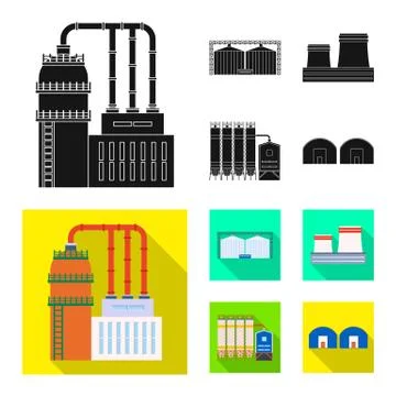 Isolated object of production and structure sign. Collection of production and Stock Illustration