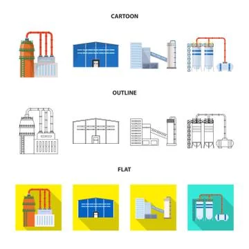 Isolated object of production and structure symbol. Collection of production and Stock Illustration
