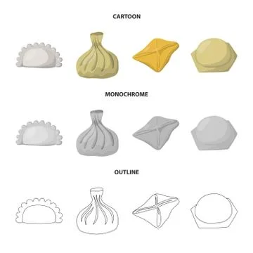 Isolated object of products and cooking icon. Set of products and appetizer Stock Illustration