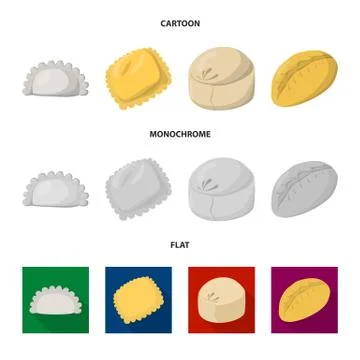 Isolated object of products and cooking symbol. Set of products and appetizer Stock Illustration
