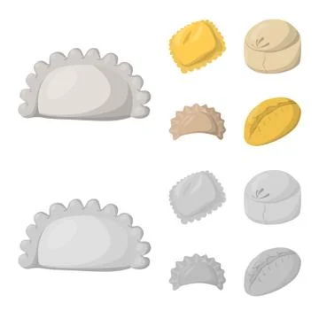 Isolated object of products and cooking symbol. Set of products and appetizer Stock Illustration