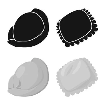 Isolated object of products and cooking icon. Set of products and appetizer Stock Illustration