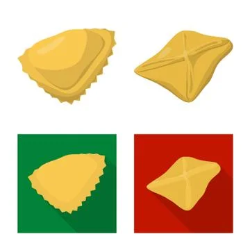 Isolated object of products and cooking sign. Set of products and appetizer Stock Illustration
