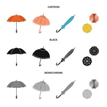 Isolated object of protection and closed symbol. Set of protection and rainy 스톡 일러스트